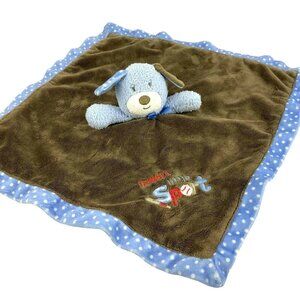 Okie Dokie Baby Lovey Security Blanket with Rattle Daddys Little Sport Puppy